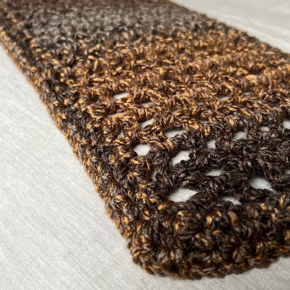 Handmade Crocheted Open-Weave Scarf - Picture 3 of 14